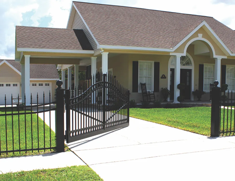 black aluminum estate gate