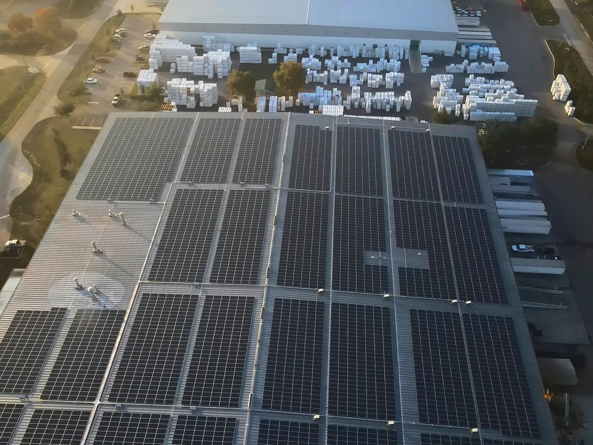 overhead shot of manufacturing facility